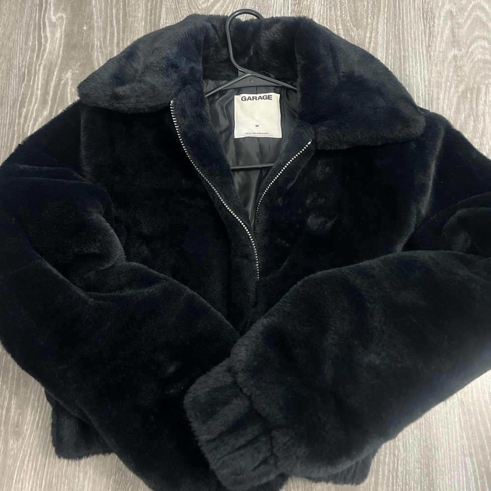 Garage Midnight Black Teddy Jacket